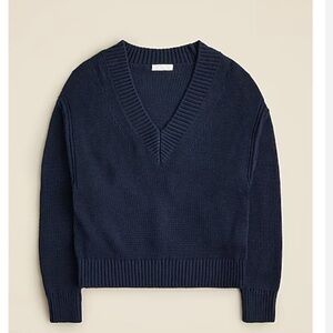 J. Crew Relaxed v neck sweater in navy blue